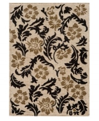 Elegant damask and pretty florals pair up on this stunning yet simple area rug from Momeni. Power-loomed from soft and durable polypropylene (perfect for those high-traffic areas in your home), this rug has a beautiful drop-stitch finish that adds exceptional depth and texture to the surface. Elegant damask and pretty florals pair up on this stunning yet simple area rug from Momeni. Power-loomed from soft and durable polypropylene (perfect for those high-traffic areas in your home), this rug has a beautiful drop-stitch finish that adds exceptional depth and texture to the surface.