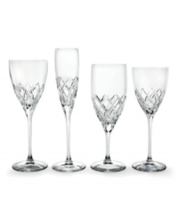 kate spade knows a little goes a long way. A diamond pattern suspended between the elegant stem and bowl blossoms into the unique, segmented pattern of the Downing Cuts flute. Shown second from left. kate spade knows a little goes a long way. A diamond pattern suspended between the elegant stem and bowl blossoms into the unique, segmented pattern of the Downing Cuts flute. Shown second from left.