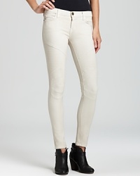 Moto-style stitching details add cool-girl edge to these downtown skinny jeans from Current/Elliott. Moto-style stitching details add cool-girl edge to these downtown skinny jeans from Current/Elliott.