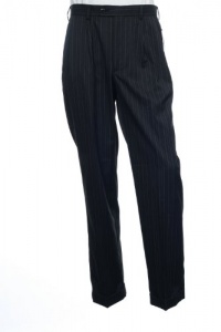 Perry Ellis Portfolio Gray Micro Vertical Striped Flat Front Dress Pants | Size 32x32