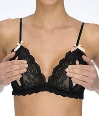 Hanky Panky After Midnight Peek-A-Boo Open Cup Bralette, L, Black