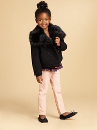 A chic, stylish topper for your Juicy princess crafted in a cozy wool-blend with a faux fur collar and side pockets for storage and little hands.Over-sized faux fur collarLong sleeves with ribbed cuffsButton-frontFront pockets80% wool/20% viscoseFully linedDry cleanImported Please note: Number of snaps/buttons may vary depending on size ordered. A chic, stylish topper for your Juicy princess crafted in a cozy wool-blend with a faux fur collar and side pockets for storage and little hands.Over-sized faux fur collarLong sleeves with ribbed cuffsButton-frontFront pockets80% wool/20% viscoseFully linedDry cleanImported Please note: Number of snaps/buttons may vary depending on size ordered.