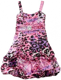 Ruby Rox Kids Girls 7-16 Leopard Pick-Up Dress, Pink/Black, 8