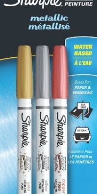 Sanford Sharpie Extra-Fine Metallic Paint Pen, Gold/Silver/Copper Rose Sanford Sharpie Extra-Fine Metallic Paint Pen, Gold/Silver/Copper Rose