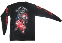 Sons of Anarchy Reaper & Flag Long Sleeve Tee Sons of Anarchy Reaper & Flag Long Sleeve Tee