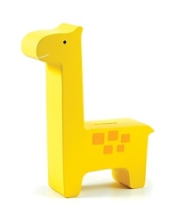 Easily perched on your little one's shelf, this fun wooden giraffe bank encourages saving at an early age. Easily perched on your little one's shelf, this fun wooden giraffe bank encourages saving at an early age.