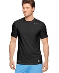 This t-shirt from Nike has the technology to withstand all your work out wetness. This t-shirt from Nike has the technology to withstand all your work out wetness.