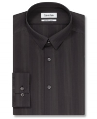 Add depth to your dapper style with this slim-fit tonal dress shirt from Calvin Klein. Add depth to your dapper style with this slim-fit tonal dress shirt from Calvin Klein.