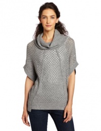 Rebecca Taylor Women's Mesh Stitch Cowl Funnel Neck Sweater, Marled Grey, Medium Rebecca Taylor Women's Mesh Stitch Cowl Funnel Neck Sweater, Marled Grey, Medium