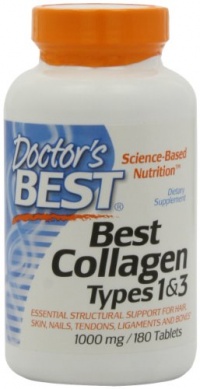 Doctor's Best Best Collagen Types 1 and 3, 1000 mg. Tablets, 180-Count