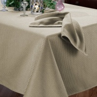 Benson Mills Prego Waffleweave Fabric Tablecloth, Taupe, 70-Inch Round Benson Mills Prego Waffleweave Fabric Tablecloth, Taupe, 70-Inch Round