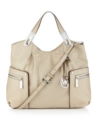MICHAEL by Michael Kors Crocodile Embossed Leather Brookton East-West Tote Shoulder Bag - Dove White MICHAEL by Michael Kors Crocodile Embossed Leather Brookton East-West Tote Shoulder Bag - Dove White