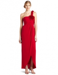 BCBGMAXAZRIA Women's Elysa One Shoulder Drape Dress, Rio Red, Medium BCBGMAXAZRIA Women's Elysa One Shoulder Drape Dress, Rio Red, Medium