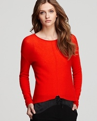Slip into luxury with this boyfriend-inspired Rebecca Taylor cashmere sweater. Designed with unfinished hems and a slit at the front and back hem, it's a little bit edgy and fits just like his. Slip into luxury with this boyfriend-inspired Rebecca Taylor cashmere sweater. Designed with unfinished hems and a slit at the front and back hem, it's a little bit edgy and fits just like his.