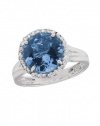 Effy Jewlery 14K White Gold Blue Topaz & Diamond Ring, 3.14 TCW Ring size 7