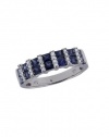 Effy Jewlery 14K White Gold Blue Sapphire and Diamond Ring, 1.68 TCW Ring size 7