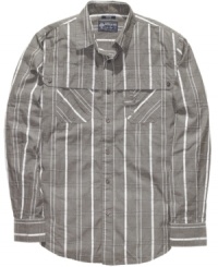 Square off in your weekend wardrobe. This American Rag shirt is always a winning look. Square off in your weekend wardrobe. This American Rag shirt is always a winning look.