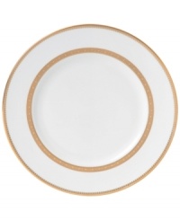 Inspired by the intricate ribbons of lace that adorn Vera Wang dresses, these dinner plates feature a gold lace border that melds with a delicate floral design to form a pattern on this collection of dinnerware and dishes that is both exquisitely detailed and elegantly timeless. Inspired by the intricate ribbons of lace that adorn Vera Wang dresses, these dinner plates feature a gold lace border that melds with a delicate floral design to form a pattern on this collection of dinnerware and dishes that is both exquisitely detailed and elegantly timeless.