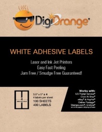 DigiOrange® Pack of 400 White Mailing/Shipping Labels for Laser/Inkjet printers DigiOrange® Pack of 400 White Mailing/Shipping Labels for Laser/Inkjet printers