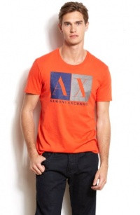 Armani Exchange Mens Colorblock Logo Tee Armani Exchange Mens Colorblock Logo Tee
