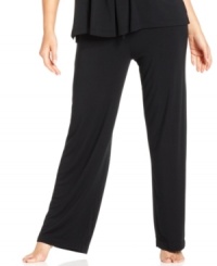 Relax in the comfy stretchiness of DKNY's long pajama pants. Relax in the comfy stretchiness of DKNY's long pajama pants.