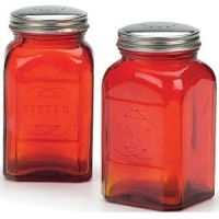 RSVP Retro Red Glass Salt & Pepper Shakers RSVP Retro Red Glass Salt & Pepper Shakers