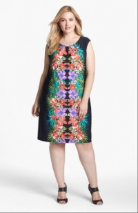 London Times Print Shift Dress (Plus Size) London Times Print Shift Dress (Plus Size)
