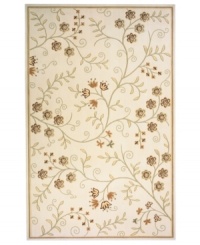 Delicate florals wend across this muted ivory rug from Momeni's Capri collection, resulting in a whimsical look that's straight out of a fairy tale. Hand carving adds exquisite detail to this rug's antique-style charm. Delicate florals wend across this muted ivory rug from Momeni's Capri collection, resulting in a whimsical look that's straight out of a fairy tale. Hand carving adds exquisite detail to this rug's antique-style charm.