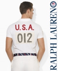 Celebrate the spirit of the 2012 Olympic Games with an iconic rugby shirt in breathable cotton mesh, finished with bold country details and Ralph Lauren's signature Big Pony.
