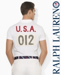 Celebrate the spirit of the 2012 Olympic Games with an iconic rugby shirt in breathable cotton mesh, finished with bold country details and Ralph Lauren's signature Big Pony. Celebrate the spirit of the 2012 Olympic Games with an iconic rugby shirt in breathable cotton mesh, finished with bold country details and Ralph Lauren's signature Big Pony.