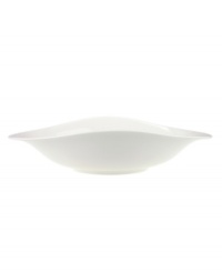 Make a chic style statement with the Dune Lines oval deep bowl. The distinctive, free form shape, soft lines and ribbed surface combine for truly modern elegance. An imperfect glaze conveys natural grace. Make a chic style statement with the Dune Lines oval deep bowl. The distinctive, free form shape, soft lines and ribbed surface combine for truly modern elegance. An imperfect glaze conveys natural grace.