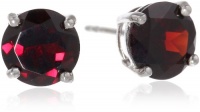 Sterling Silver 8mm Round Garnet Earrings Sterling Silver 8mm Round Garnet Earrings