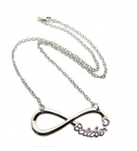 Very Rare Silver Justin Bieber Belieber Infinite Directioner Pendant w/3mm Link Chain Necklace XC324R Very Rare Silver Justin Bieber Belieber Infinite Directioner Pendant w/3mm Link Chain Necklace XC324R