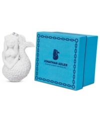 Ensure this Christmas is heads and tails above the rest with Jonathan Adler's mermaid ornament, a mythical beauty in matte white porcelain. Ensure this Christmas is heads and tails above the rest with Jonathan Adler's mermaid ornament, a mythical beauty in matte white porcelain.