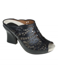 Slip into fabulous style - and comfort. With beautiful laser-cut leather and a darling peep-toe detail, the Laguna mules by Earthies tastefully frame the foot. Slip into fabulous style - and comfort. With beautiful laser-cut leather and a darling peep-toe detail, the Laguna mules by Earthies tastefully frame the foot.