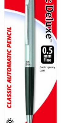 Pentel Classic Deluxe Automatic Pencil, 0.5mm, Black and Brushed Silver Chrome Barrel, 1 Pack (S55BP) Pentel Classic Deluxe Automatic Pencil, 0.5mm, Black and Brushed Silver Chrome Barrel, 1 Pack (S55BP)
