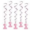 1st Birthday Whirls (pink) Party Accessory  (1 count) (5/Pkg)