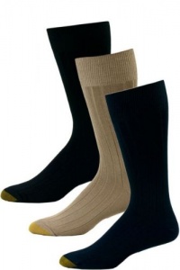 Lot Of 3 Pairs Premium Men's Ribbed With Gold Toes Dress Socks(Size 10-13) Lot Of 3 Pairs Premium Men's Ribbed With Gold Toes Dress Socks(Size 10-13)