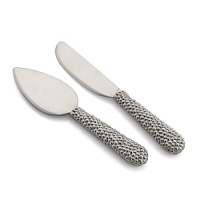 Marked by the incredible handcrafting that the Molten motif is known for, this cheese knife set features countless molten beads carefully placed by a highly skilled artisan. The look is streamlined, timeless, organic and soulful. Marked by the incredible handcrafting that the Molten motif is known for, this cheese knife set features countless molten beads carefully placed by a highly skilled artisan. The look is streamlined, timeless, organic and soulful.
