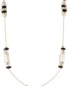 Nine West Crush Party Gold-Tone, Black, White Strandage Necklace, 42