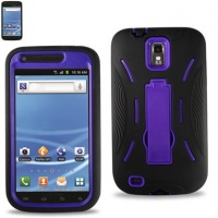 Apex HYBSAMT989BKPUR Premium Heavy Duty Hybrid Case with Kickstand for Samsung Galaxy S2 - Retail Packaging - Purple/Black Apex HYBSAMT989BKPUR Premium Heavy Duty Hybrid Case with Kickstand for Samsung Galaxy S2 - Retail Packaging - Purple/Black