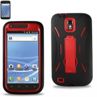 Black/Red Silicon Case+Protector Cover For Samsung GALAXY S II T989