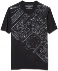Guide your style to high altitudes with this appealing graphic T shirt from Sean John. Guide your style to high altitudes with this appealing graphic T shirt from Sean John.