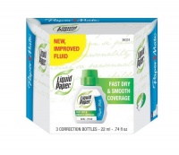 Liquid Paper Smooth Coverage Correction Fluid, 3 Pack (5633115)