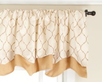 Stylemaster Bleecker 54 by 17-Inch Lined Embroidered Layered Valance, Truffle Stylemaster Bleecker 54 by 17-Inch Lined Embroidered Layered Valance, Truffle