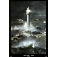 (24x36) Stormwatch Light Lighthouse Art Print Poster (24x36) Stormwatch Light Lighthouse Art Print Poster