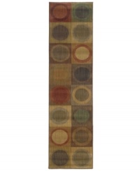 Cool and casual, this winsome area rug expresses a fashionable story full of character and color. Top to bottom, side to side, vibrant circles are mixed and matched with deep reds, blues and greens. Crafted with durable nylon, this captivating piece will be a long-lasting fixture of softness and allure in your home. Cool and casual, this winsome area rug expresses a fashionable story full of character and color. Top to bottom, side to side, vibrant circles are mixed and matched with deep reds, blues and greens. Crafted with durable nylon, this captivating piece will be a long-lasting fixture of softness and allure in your home.