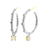 Judith Ripka Cushion-cut Canary Crystal with White Sapphire Hoops