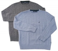 Nautica Men's Crewneck Cable Knit Sweater Nautica Men's Crewneck Cable Knit Sweater