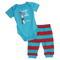 Dr. Seuss Short Sleeve Bodysuit and Pants, Blue Cat, 6 Months Dr. Seuss Short Sleeve Bodysuit and Pants, Blue Cat, 6 Months